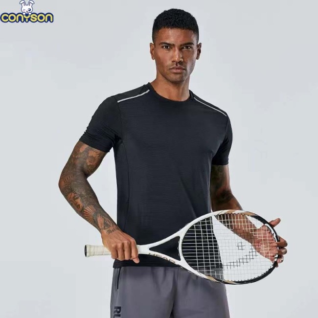 Conyson High Quality Wholesale Short Sleeve Oversized Relaxed Fit Street Wear Stylish breathable lightweight Men's T-shirts