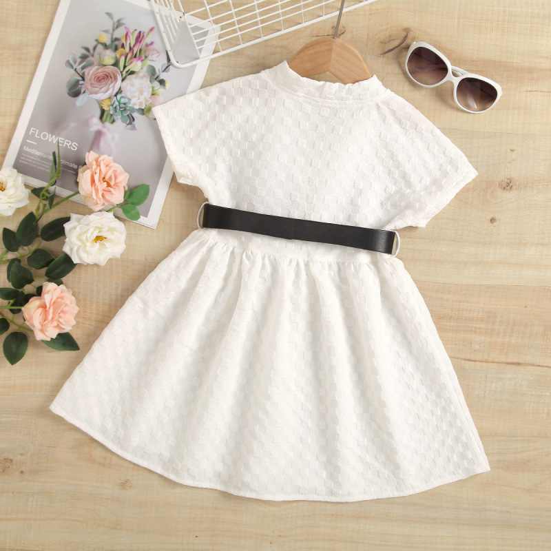 Conyson Wholesale 2023 African Light Shirt Ruffle Design Formal Summer Party Cotton Short Sleeve 2-7Y Prom Kids Clothing Dress