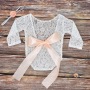 2pcs/Set Newborn Lace Romper Baby Girl Outfit Photography Prop Vintage Newborn Ribbon Bow baby rompers