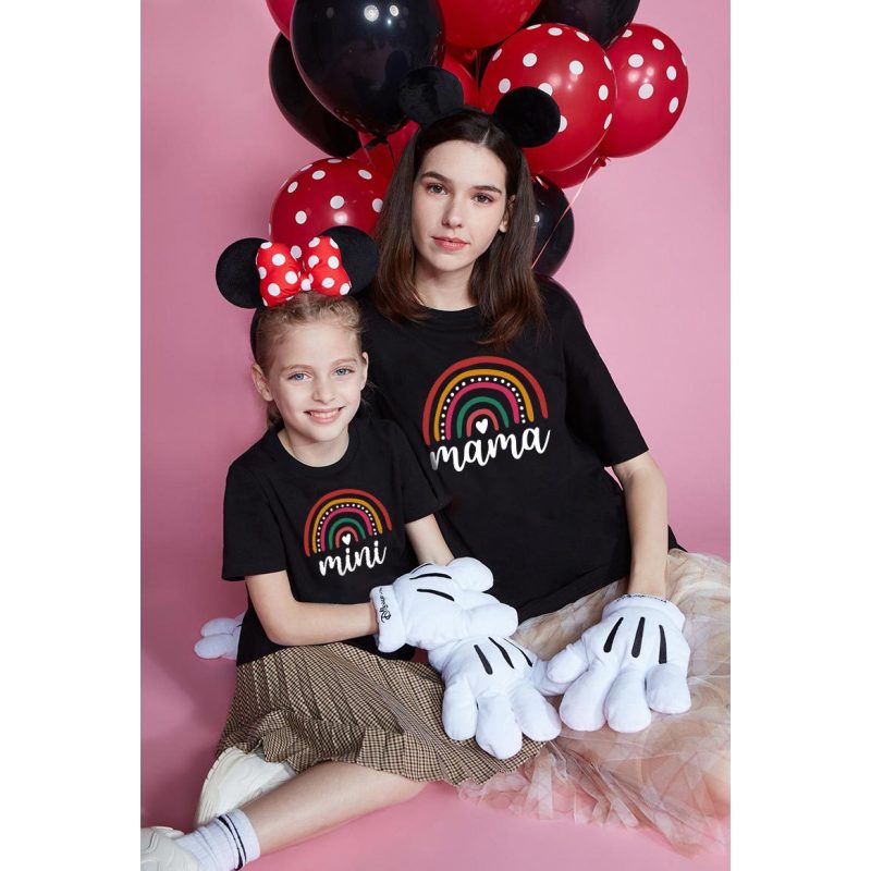 Conyson Wholesale Kids Clothes Summer Short Sleeve Mommy and Me Custom Logo Family Matching Clothing T-shirt Love Print Women