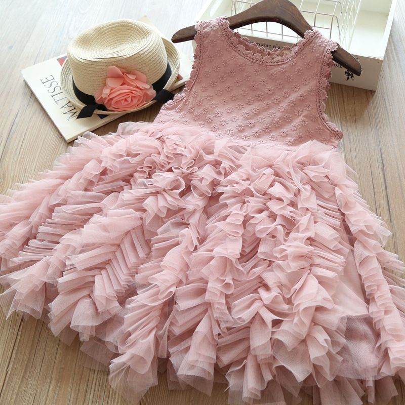 Fashion Sleeveless Children's Dress Summer Skirt New Products Girls Summer Boutique Sleeveless Tutu Princess Party Dresses