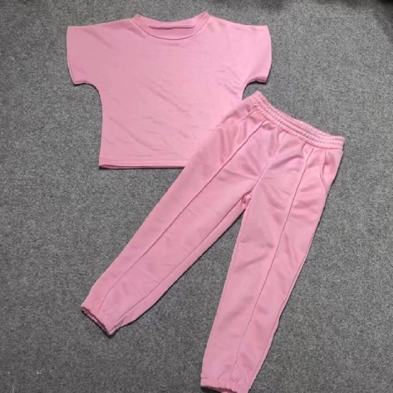 Conyson New Fashion kid two piece cotton set 2Pcs short sleeve two-piece child's wear outfits  Teenage Clothes kid boutique