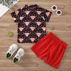 Conyson Summer Newborn Bulk 1-5 Years Unisex Cotton Sweatshirt Baby Gift Stationary Valentine Tracksuit Shirt Button Kids Set