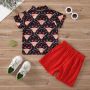 Conyson Summer Newborn Bulk 1-5 Years Unisex Cotton Sweatshirt Baby Gift Stationary Valentine Tracksuit Shirt Button Kids Set