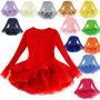 Conyson Autumn Winter Thick Warm Girls Dress Christmas Party Long Sleeve Knitted Flower Kids Sweater Dresses