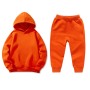 Conyson Cotton Children Unisex Solid Color 2pcs Set Custom Logo Wholesale Girl Hoodies Tracksuit Kids Boy Clothing 2 Piece Set