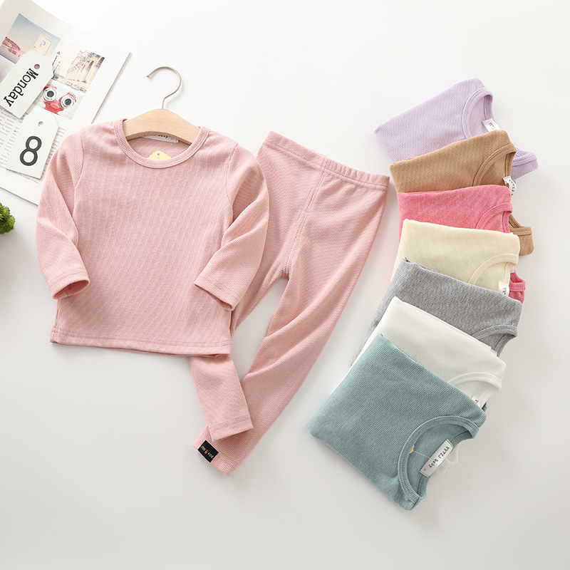 New Trend Customize Children Loungwear Boys And Girls Stretch Kids Pajamas Set