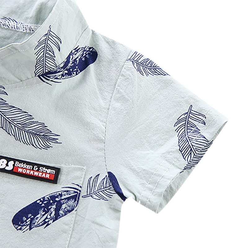 Conyson Children Clothes 2pcs Toddler Kids Boys Summer Outfits Holiday Beach Short Sleeve Shirt Top +Shorts Set