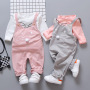 Hot Sale Baby Girls Overalls And T-Shirt Baby Boy Cartoon Strap Two-Piece Baby Clothing Sets