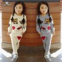 Latest Design Non-hooded Long Sleeves Cute Girl Alphabet Track Cartoon Girl autumn Kids Clothing Sets