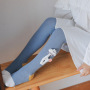 Conyson Wholesale Breathable Solid Soft Cotton Girls Long Knee Socks Young Teens Tights Cartoon Doll Kids Girl Pantyhose