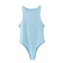Custom Colorful Women Tights Bodysuit Slim Cut Skinny Strap Vest Sports Style Triangle Short Jumpsuit