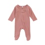 Conyson Wholesale Spring Newborn Clothes Solid Long Sleeve Infant Clothing With Foot Crew Neck Soft Cotton Baby Girls Zip Romper