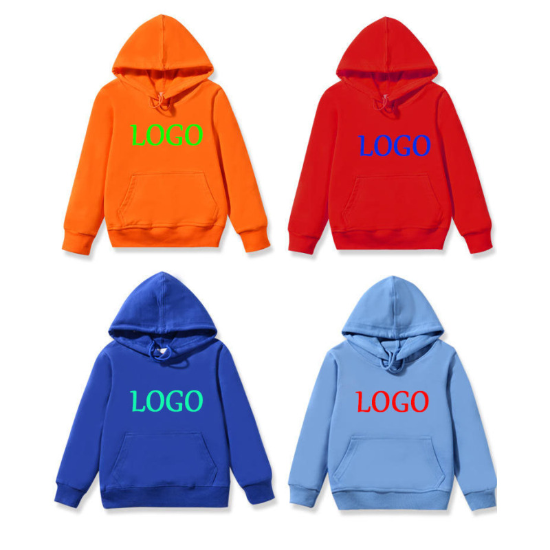 Conyson Wholesale Customize Logo Crew Neck Sweatshirts Kids Pullover Toddler Boys and Girls Unisex Blank Kids Clothes Hoodies