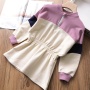 New Girls' Contrast Color Sweater Dress Boutique Clothing Girls Casual Dress Sport Dress