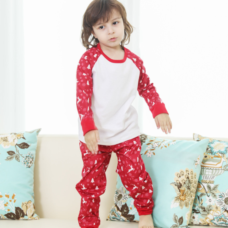 Popular Family Parent-child Outfit Autumn Winter Parent-child Pajamas Set Cute Print Long Sleeve Pajamas Set