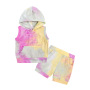 Conyson Hot Sale Unisex Summer Toddler Baby Kids Clothing Set Newborn Boys and Girls Outfit Sleeveless 2Pcs Tie-dyed Clothes Set
