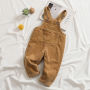 Wholesale Full Length Letter Print Embroidered Corduroy Kid Overalls Toddler Sport Pants For Children