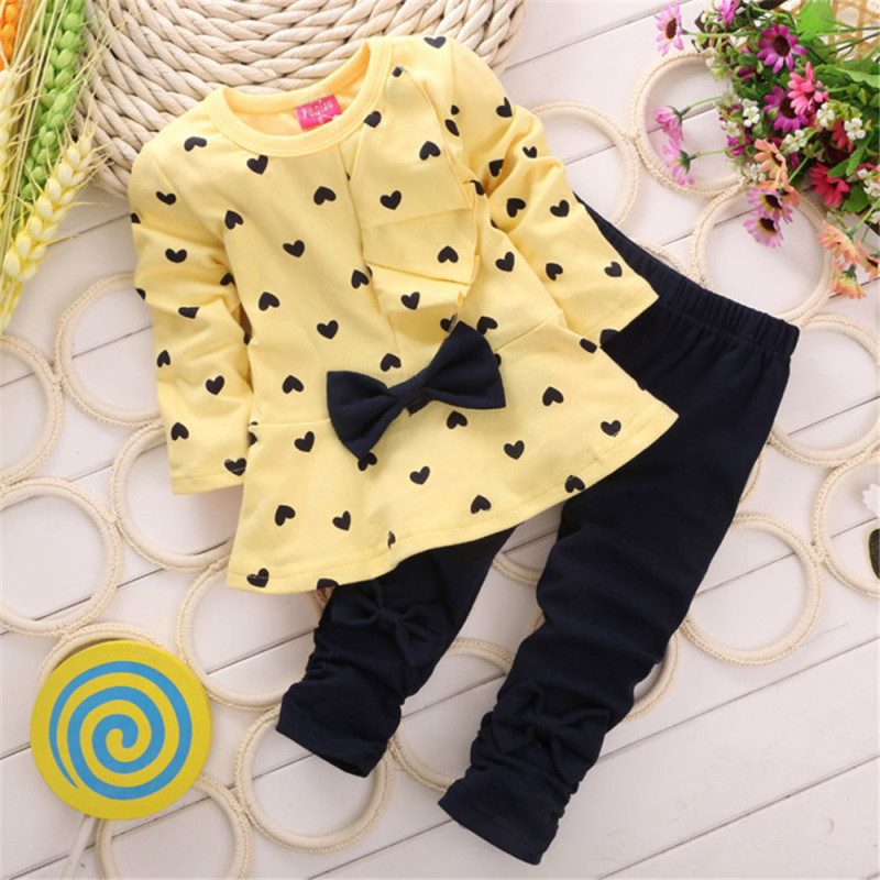 Conyson Custom Spring Autumn Outfits Dress +Pants 2Pcs Cute Baby Girl Clothes Kids Casual Wear Skirt Flounces Clothing Set