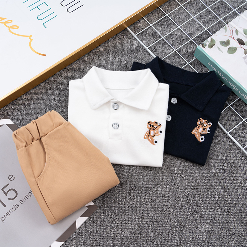 Conyson Summer Newborn Bulk Fashion Little Boy Clothing Suits 1-3 Years Blouse Shorts 2 Pieces Children's Boy Clothing Sets