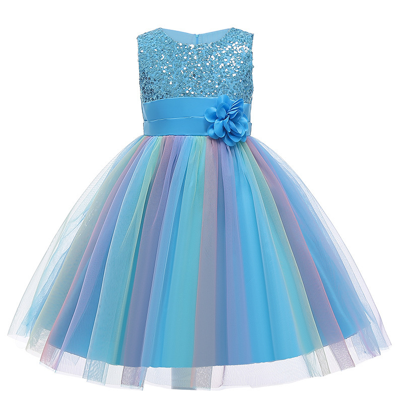 Girl Sequin Tutu Girl Performance Party Princess Dress Gauze Wedding Dress Flower Baby Girl Dress