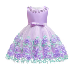 wholesale latest design fashion wedding baby gown birthday fancy flower petals evening party fairy kids girls dress