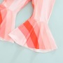 Conyson Fashion Summer Littler Girls Outfits Pink Short Sleeve T-Shirt Long Stripe Flower Pants Kids Girl Casual Clothes Suits