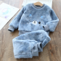 Baby's family suit Flannel autumn/winter baby pajamas for children sleeping clothes with extra thickness for boys and girls