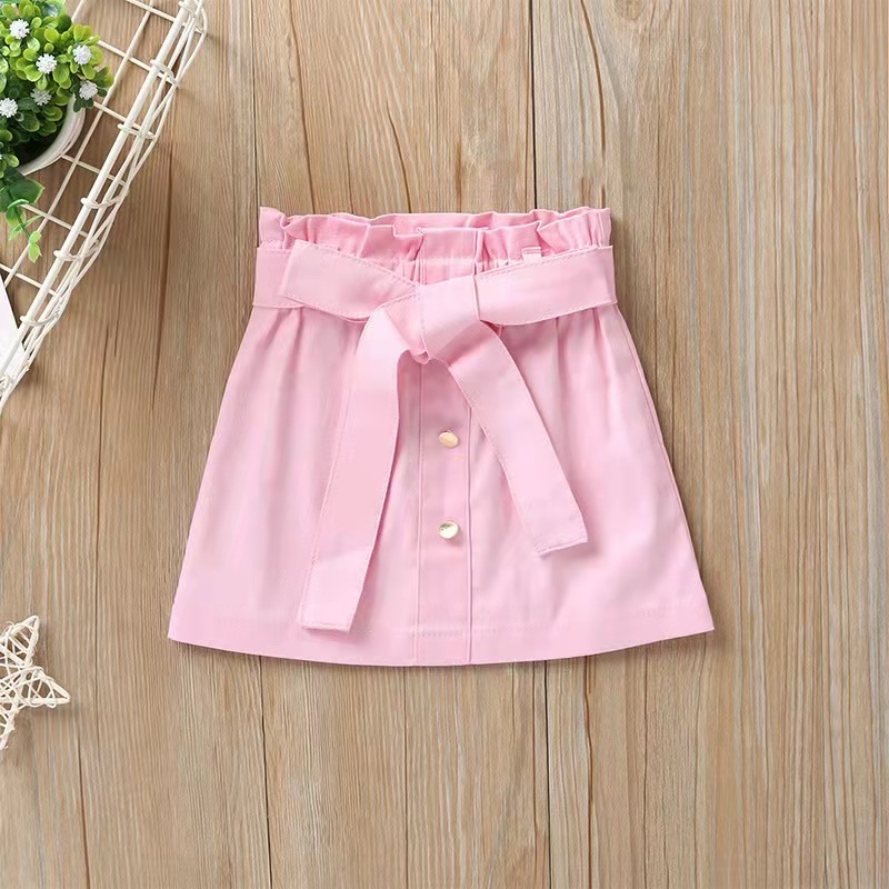 New Wholesale Conyson Summer little Girls Summer Clothing Sets Trumpet Sleeve Floral Patterns Top T-shirt Baby Skirt Sets