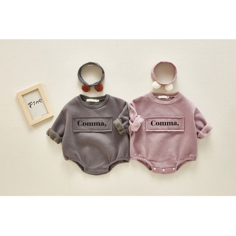 Conyson Autumn Fashion Infant Unisex Baby Long-sleeved One Piece Clothing Printed Cotton Fleece Baby Rompers