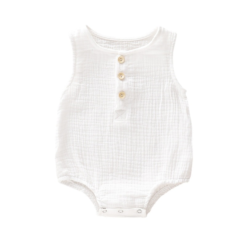 Newborn Sleeveless Soft Linen Baby Jumpsuit Boutique Newborn Jumpsuit Rompers