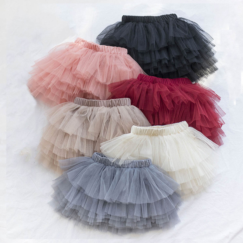 Factory Supply Fluffy Girls Pink Ballet Skirts Girls Classical A-line Solid Color Ballet Tutu Dress