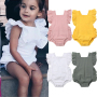 Conyson Wholesale Kids Baby Clothes Summer Sleeveless Candy Color Newborn Infant Baby Girl Solid Ruffle Romper Jumpsuit Outfits
