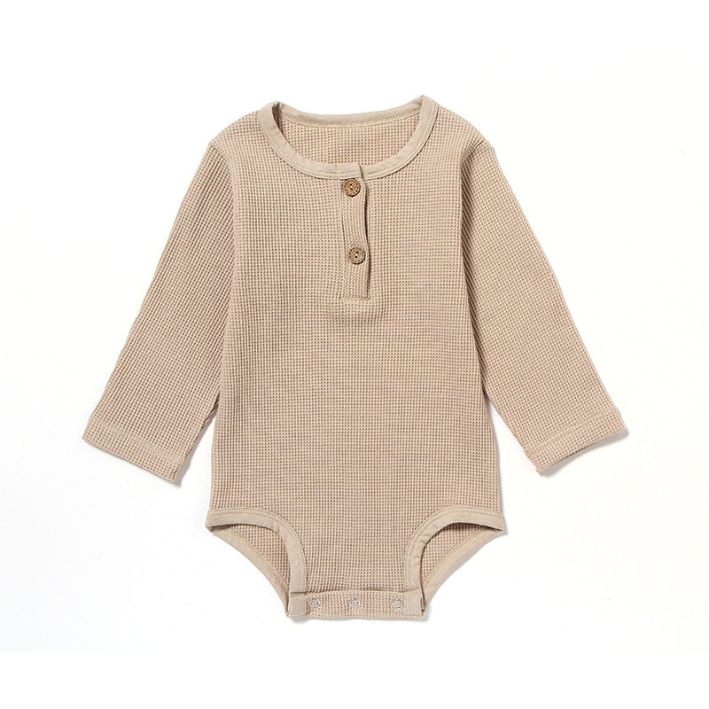 Conyson Wholesale Spring Autumn baby clothes Unisex Cotton Button Long Sleeve Bodysuit Premium Baby Romper For toddler