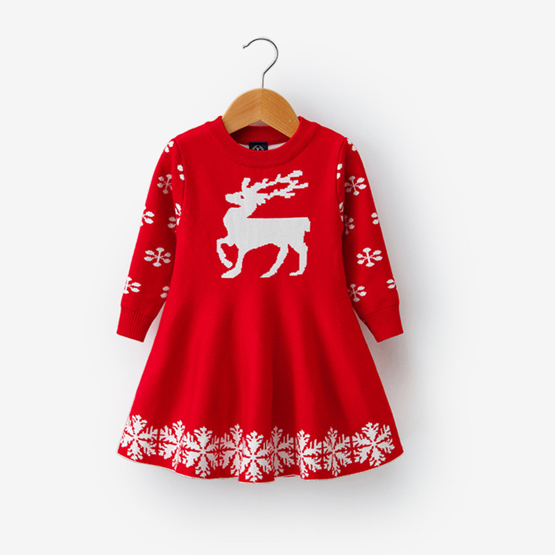 Manufacturers Selling Fashionable Cotton Knitting Christmas Girls Frocks Party Summer Clothing Set Dress For Girls
