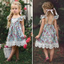 Conyson Wholesale Hot Kids Clothes Baby Little Durable Girls Casual Elegant Print Summer Embroidery Children Clothes Flower Kids