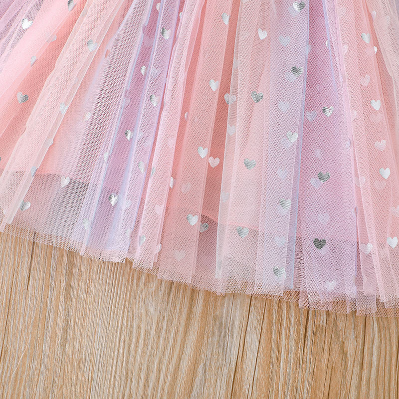 Conyson Wholesale Mesh Vest Dresses Children Girls Casual Dress Boutique Cute Kid Girls Princess Party Fancy Dresses