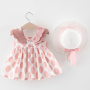 Wholesale Bohemian Collarless Woven Korean Baby Girls New Floral Two Piece Set Princess Dress