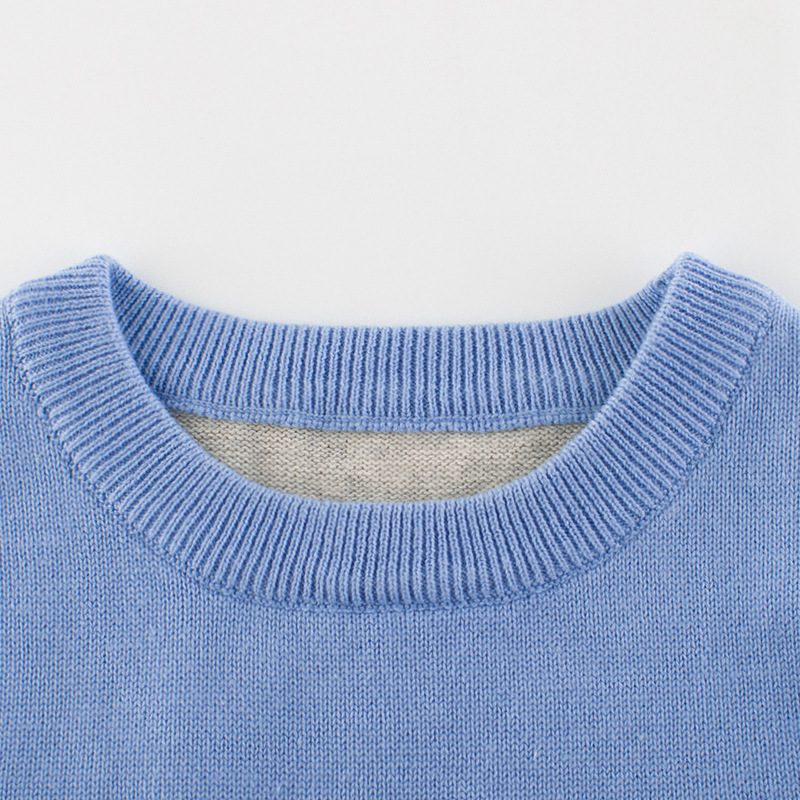 Round Neck Sweater Street Loose Pullover Child Sweater Autumn New Cotton Style Kids Boys Knitted Sweater Pullover