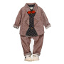 Conyson Wholesale Winter Long Sleeve Knitted Kids Boys Clothes 2Pcs Baby Boys Clothing Sets for Kids Wedding Casual Print Suit