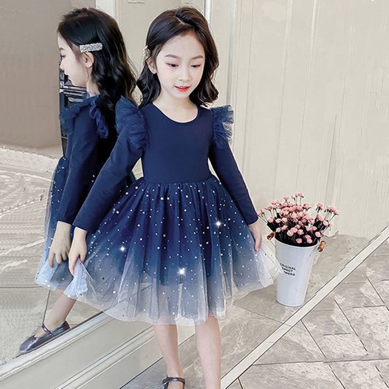 Hot Sale 2021 Summer Knee-Length Children birthday party dress ruffle short sleeve kids clothes girls dresses