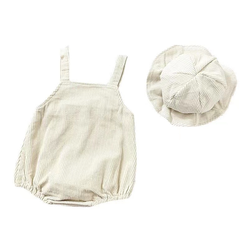 Conyson 2023 High Quality Sleeveless Corduroy Baby Rainbow Writer Suspender Rompers Warm Clothes Newborn jumpsuit