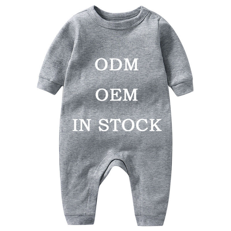 Conyson Wholesale Spring Autumn Custom 100% Organic Cotton Baby Jumpsuit Button Short Sleeve Bodysuit Premature Newborn Romper