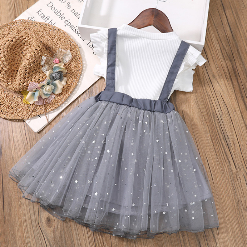 Conyson Hot Fashion New Kids Summer Clothes Baby Little Girls Halter Fantasy Casual Dress Gauze Princess Sleeveless Dresses Sets
