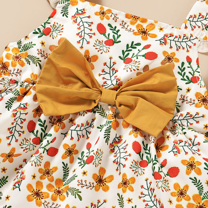 Factory Price Baby Girls Clothing Sets Cute Bowknot Baby Clothing Three-piece Sets Summer Baby Girl Clothes