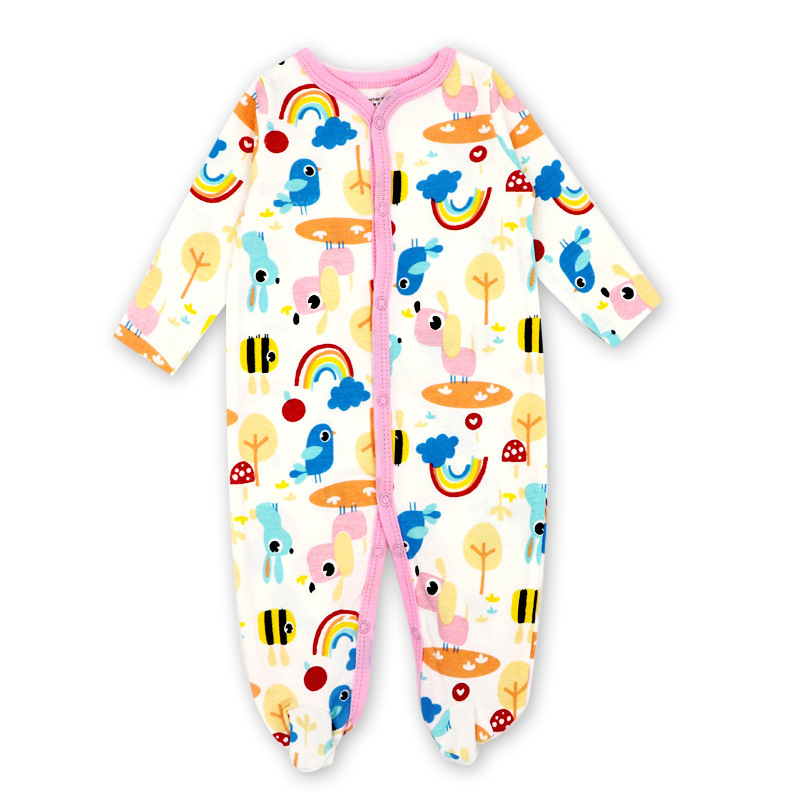 High Quality Custom Korean Knit Animal Baby Bodysuit Spring Bamboo Organic Cotton Baby Romper