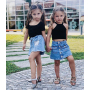 Conyson Fashion 1-6Y Toddler Kids Outfits Baby Clothes Set Black Vest Tank Top & Denim Mini Skirts Girl 2PCS Outfit