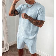 2023 Custom Logo Summer Wholesale Fashion Casual Designer Shorts And Shirt Sweatsuit  Street Wear Two Pieces Men Jogger Sets