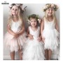 Conyson Baby Girl Lace Flower Applique Dress Cake Design Party Prom Princess Dress Bridesmaid Backless Toddle Girls Tutu Dresses