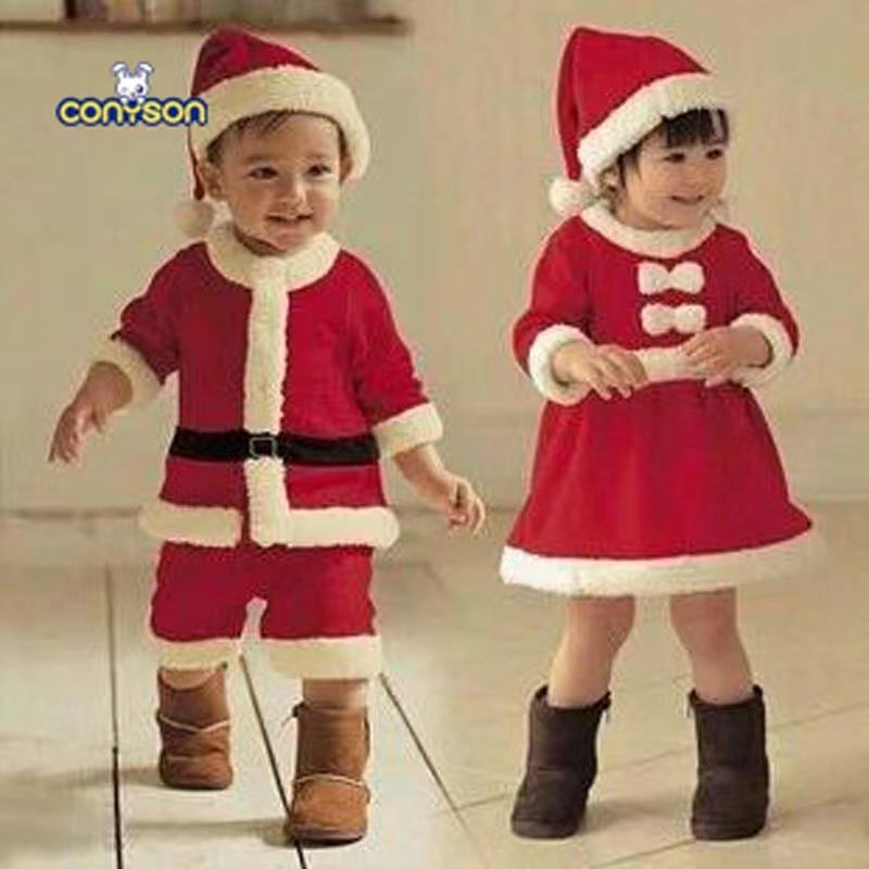 Conyson Children's Christmas Santa Claus dresses Tree Pieces Set Santa Claus clothes Suit Baby Kids Christmas Clothes Set